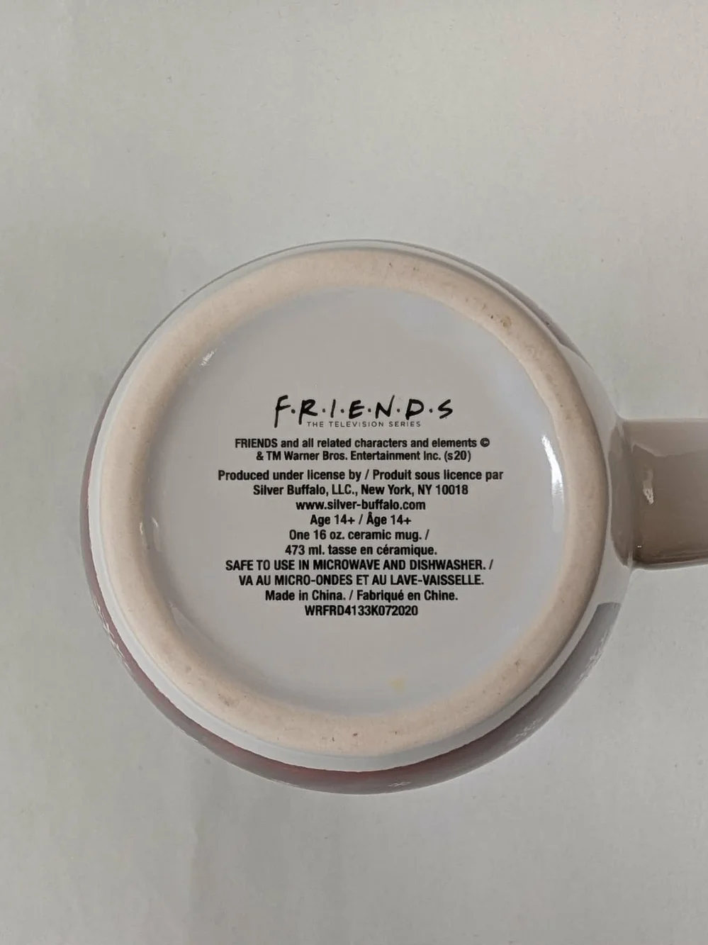 FRIENDS Ceramic Mug - White Exterior with Tan Handle